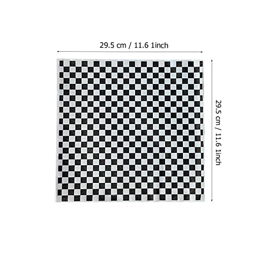 100 Sheets Black And White Checkered Dry Waxed Deli Paper Sheets, Grease Resistant Checkered ,Checkered Paper ,Deli Liner ,Checkered Paper Liners ,Checkered Basket Liners/Deli Paper (11.5''x11.5'') 3 100 Sheets Black And White Checkered Dry Waxed Deli Paper Sheets, Grease Resistant Checkered ,Checkered Paper ,Deli Liner ,Checkered Paper Liners ,Checkered Basket Liners/Deli Paper (11.5''x11.5'') - Image 3