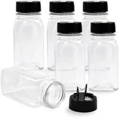 6 Pack 9.5 Oz Plastic Spice Jars With Black Cap, Clear And Safe Plastic Bottle Containers With Shaker Lids For Storing Spice, Herbs And Seasoning Powders, BPA Free, Made In USA -Peugeot Shop 41F2Y6lxMcL. AC
