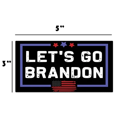 GENERIC Let's Go Brandon Magnet - FJB 2 Pack Of 3 X 5 Inch For Refrigerator, Fridge, Bumper Made In USA MAG0003, Black 2 GENERIC Let's Go Brandon Magnet - FJB 2 Pack Of 3 X 5 Inch For Refrigerator, Fridge, Bumper Made In USA MAG0003, Black - Image 2