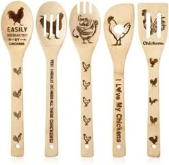 5Pcs Mothers Day Wooden Spoons Utensils Set, Non-Stick Cooking Utensils Carve Burned Bamboo Spoons Spatula Kitchen Cookware Gadget Decor Kit Mothers Day Mom Birthday Fun Gift Idea -Peugeot Shop 41F9rVLn0JL. AC
