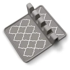 Gray Kitchen Utensil Holder, Utensil Organizer, Spoon Rest For Stove Top, Utensil Holder For Kitchen Counter, Utensil Caddy For Spatula Tongs, Coffee Spoon Rest, Cooking Utensil Holder For Countertop