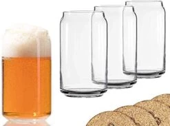 Codesign Drinkware Beer Glass Can Shaped 20 Oz Beer Glasses 4 Pack W/coasters -Peugeot Shop 41FBHLLWPwL. AC
