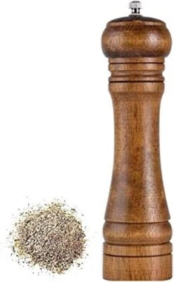 Solid Wood Oak Grinder Restaurant Pepper Manual Grinding Powder Pepper Ceramic Adjustable Coarse Grinder (8inches) (8.66x2.16) -Peugeot Shop 41FE 3KqPBL. AC