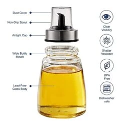 [3 Pack 180ml/6 Oz Airtight Olive Oil Dispenser Bottle,Oil And Vinegar Cruet Set For Kitchen And BBQ, Oil Decanter For Cooking Wine/Soy Sauce/Vinegar, Leak-Proof Spout With Dust Cap 7 [3 Pack 180ml/6 Oz Airtight Olive Oil Dispenser Bottle,Oil And Vinegar Cruet Set For Kitchen And BBQ, Oil Decanter For Cooking Wine/Soy Sauce/Vinegar, Leak-Proof Spout With Dust Cap -Peugeot Shop 41FEXConKRL