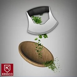 Pizza Cutter Stainless Steel Ulu Knife Razor Sharp Rocker Slicer Cutter Mincing Mezzaluna Knife Salad Vegetable Chopper With Upgraded Ergonomic Anti-Slip Handle -Peugeot Shop 41FEeMxLigL