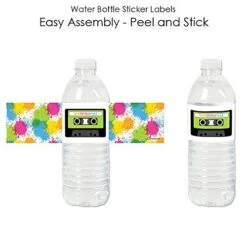 80's Retro - Totally 1980s Party Water Bottle Sticker Labels - Set Of 20