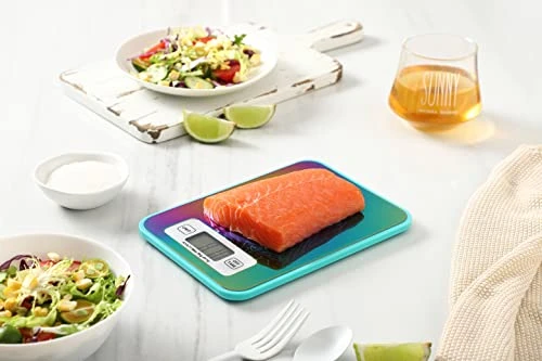 ® KYA77 Food Scale, Titanium Coated Rainbow Digital Kitchen Scale Measures In Grams And Ounces 3 ® KYA77 Food Scale, Titanium Coated Rainbow Digital Kitchen Scale Measures In Grams And Ounces - Image 3