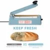 Impulse Sealer 8 Inch, Manual Heat Sealer Machine For Plastic Bags, Shrink Wrap Bag Sealers Heavy Duty Sealing Machine With Repair Kit (Blue)
