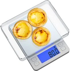 Itchen Food Scale, Used For Cooking, Jewelry, Baking, Tare Function, 3000g/0.1g High Precision Digital Scale, With 2 Trays, LCD Display