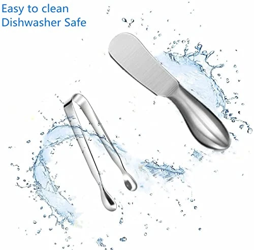 Spreader Knife Set,6-Piece Cheese And Butter Spreader Knives,Mini Serving Tongs,Stainless Steel Multipurpose Butter Knives 5 Spreader Knife Set,6-Piece Cheese And Butter Spreader Knives,Mini Serving Tongs,Stainless Steel Multipurpose Butter Knives - Image 5
