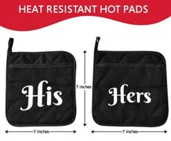 FixGrub Wedding Gifts | Gift For Couples, Anniversary | Bridal Shower | Engagement | Gifts For Bride With His Hers Potholders And Gift Box -Peugeot Shop 41FTuZqd1yL