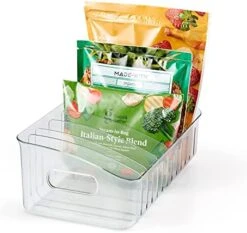 FreezeUp Freezer Bin 15", Fridge Organizer With Storage, BPA-Free Food-Safe Container -Peugeot Shop 41FUYtuZv6S. AC