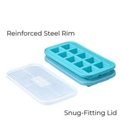 2 Tablespoon / 1 Oz. Freezing Tray With Lid, Aqua Color, Pack Of Two. Freeze Food, Ice Cubes, Baby Food -Peugeot Shop 41FX7uaGwIL