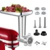 Metal Food Grinder Attachment For KitchenAid Stand Mixers, Kitchen Aid Meat Grinder Included 3 Sausage Stuffer Tubes, 4 Grinding Plates, 2 Grinding Blades, Kubbe Meat Processor Accessories