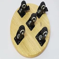 XSSS-ZC Log Color Solid Wood Removable Tray, Fish Tank With Wheel Bottom Support, Flower Pot Round Base, Universal Wheel Stool,Diameter: 25cm -Peugeot Shop 41FoyHd51SL