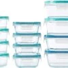 Total Solution 24-Pc Glass Food Storage Container Set With Plastic Lids, 4-Cup, 2-Cup & 1-Cup Meal Prep Containers, BPA-Free Lids With 4 Locking Tabs, Microwave, Dishwasher, And Freezer Safe