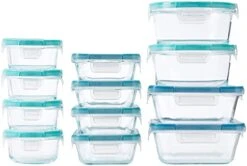 Total Solution 24-Pc Glass Food Storage Container Set With Plastic Lids, 4-Cup, 2-Cup & 1-Cup Meal Prep Containers, BPA-Free Lids With 4 Locking Tabs, Microwave, Dishwasher, And Freezer Safe