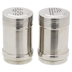 2 Ounce Stainless Steel Metal Salt And Pepper Shakers For Kitchen Counter, Dinner Table, Condiments, And Cooking, Refillable, Perforated "S" And "P" Caps (3.5 In) 8 2 Ounce Stainless Steel Metal Salt And Pepper Shakers For Kitchen Counter, Dinner Table, Condiments, And Cooking, Refillable, Perforated "S" And "P" Caps (3.5 In) -Peugeot Shop 41FsmQRBhDL