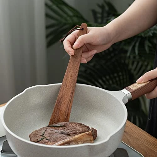 Muso Wood 9.8" Teak Wood Spatula For Cooking, Small Wood Flipper, Non-Stick Spatula Set, Multi-Purpose Spatulas For Flipping, Serving, Scraping & Turning (Set Of 1) 6 Muso Wood 9.8" Teak Wood Spatula For Cooking, Small Wood Flipper, Non-Stick Spatula Set, Multi-Purpose Spatulas For Flipping, Serving, Scraping & Turning (Set Of 1) - Image 6