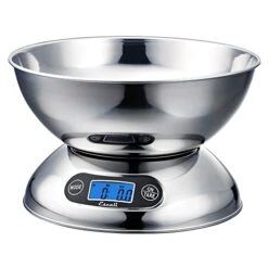 Rondo Contemporary Kitchen Bowl Scale 2-Quart, Dishwasher Safe Bowl, Measures Liquids And Dray Ingredients, LCD Digital Display, 11lb Capacity, Stainless Steel -Peugeot Shop 41GEJHGA1nL 1
