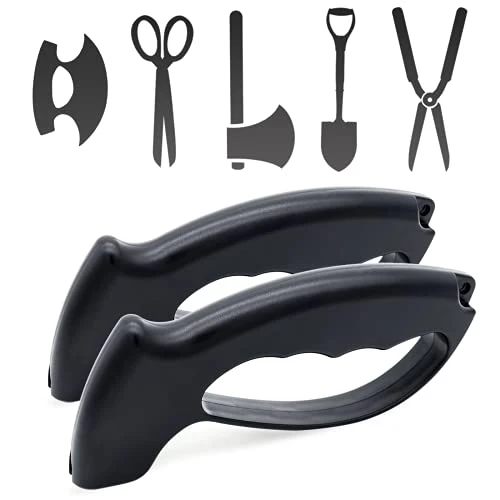 Axe & Machete Knife Sharpener, Handheld Knife & Tool Sharpener, Professional Sharpening Ulu Knife Axe Hatchet Machete, Restore, Repairs & Hone Serrated Blades, Cutting Tools, Cleavers, (2 Black) 1 Axe & Machete Knife Sharpener, Handheld Knife & Tool Sharpener, Professional Sharpening Ulu Knife Axe Hatchet Machete, Restore, Repairs & Hone Serrated Blades, Cutting Tools, Cleavers, (2 Black)