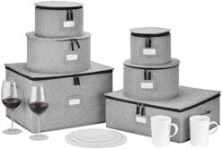 China Storage Container For Saucer And Appetizer Plates - 7" W X 5.5" H - Includes 12 Felt Dividers. Hard Shell And Stackable -Peugeot Shop 41GSs5GnSFL. AC