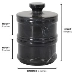 Handmade Marble Black 5” Dual Salt Cellar With Lid – 2” Each Salt And Pepper Bowls Kitchen Container Storage Set – Ideal For Jewelry, Butter Keeper, Sugar & Kitchen Décor 13 Handmade Marble Black 5” Dual Salt Cellar With Lid – 2” Each Salt And Pepper Bowls Kitchen Container Storage Set – Ideal For Jewelry, Butter Keeper, Sugar & Kitchen Décor -Peugeot Shop 41GV6sIqJeL