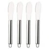 Wide Butter Spreader Knife Set 4-Piece Stainless Steel Cheese Knife Serrated Edge Sandwich Condiment Jam Bread Cream Knives 7.8-inch