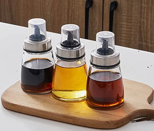 [3 Pack 180ml/6 Oz Airtight Olive Oil Dispenser Bottle,Oil And Vinegar Cruet Set For Kitchen And BBQ, Oil Decanter For Cooking Wine/Soy Sauce/Vinegar, Leak-Proof Spout With Dust Cap 1 [3 Pack 180ml/6 Oz Airtight Olive Oil Dispenser Bottle,Oil And Vinegar Cruet Set For Kitchen And BBQ, Oil Decanter For Cooking Wine/Soy Sauce/Vinegar, Leak-Proof Spout With Dust Cap