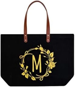 ELEGANTPARK Personalized Birthday Gifts For Women Mom Friend Sister Teacher Appreciation Gifts Monogrammed Gifts Initial Tote Bag Present Bag Black Canvas Tote Bag With Pocket Gold Letter I 27 ELEGANTPARK Personalized Birthday Gifts For Women Mom Friend Sister Teacher Appreciation Gifts Monogrammed Gifts Initial Tote Bag Present Bag Black Canvas Tote Bag With Pocket Gold Letter I -Peugeot Shop 41GaPyWZRNL. AC