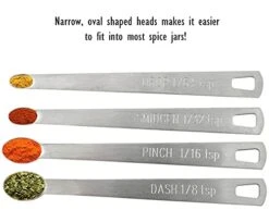 Mini Stainless Steel Measuring Spoons Set - Set Of 4 Spoons: Drop-(1/64 TSP) Smidge-(1/32 TSP) Pinch-(1/16 TSP) Dash-(1/8 TSP) -Peugeot Shop 41GcwST2npS