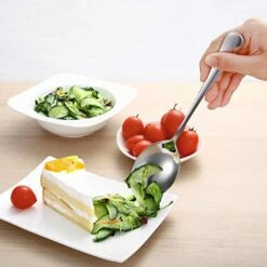 Serving Spoon Sets, Includes 2 Serving Spoons And 2 Slotted Serving Spoons, 8 3/4" Stainless Steel Buffet Banquet Spoons -Peugeot Shop 41GdLkurmNL