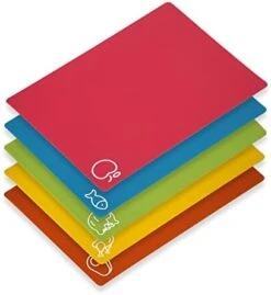 5 Pieces Flexible Cutting Boards, BPA Free Plastic Cutting Boards For Kitchen, Non Slip Cutting Mat For Meat And Vegetables -Peugeot Shop 41GfTjLQY1L. AC
