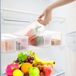 Set Of 6 Pasta Storage Containers With Lid, Airtight Spaghetti Noodle Holder Rectangular Chopstick Storage Box Sealed Noodle Canisters For Refrigerator, Kitchen Pantry, 3 X 12 X 3 Inches -Peugeot Shop 41Gfx2csslL