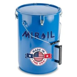 30L 6 Gallon Oil Disposal Caddy With Lid Lock | Safe Storage & Transport Of Up To 6 Gal Of Polishing / Frying Oil | Utility Pail With Heat Shield Fitted Handle | Food Compatible Interior Coating