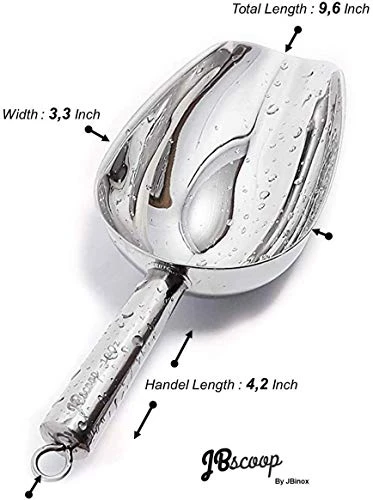 Stainless Steel Scoop For Ice, 9.6 Inch Metal Food Scoop Kitchen Bar Party Wedding Heavy Duty Dishwasher Safe - 8 Oz 2 Stainless Steel Scoop For Ice, 9.6 Inch Metal Food Scoop Kitchen Bar Party Wedding Heavy Duty Dishwasher Safe - 8 Oz - Image 2