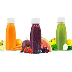 4 OZ Plastic Juice Bottles With White Lid, Reusable Clear Bulk Beverage Containers For Juice, Milk And Other Homemade Beverages, 6 Pcs. -Peugeot Shop 41Gl7lwVkdL