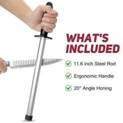 Diamond Carbon Knife Sharpener Steel- Professional Knife Sharpener Honing Rod For Kitchen, Home Or Hunting, 12 Inch -Peugeot Shop 41Gq98F4BDL