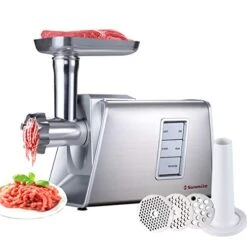 SM-G73 Heavy Duty Electric Meat Grinder And Sausage Stuffer Maker 1000W Max With Stainless Steel Cutting Blade And 3 Cutting Plates And 1 Big Sausage Stuff, ETL Certificated