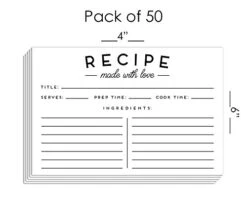 Of 50 Premium Recipe Cards - 4x6 Double Sided - Black And White Modern Style 6 Of 50 Premium Recipe Cards - 4x6 Double Sided - Black And White Modern Style -Peugeot Shop 41Gue8Sdu6L