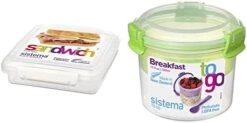 Sistema KLIP IT Accents Collection Sandwich Box Food Storage Container, 15.2 Oz./0.5 L, Color Received May Vary -Peugeot Shop 41GvdW3QFL. AC