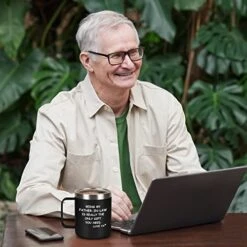 Being My Father-in-Law Stainless Steel Coffee Mug, Father's Day, Birthday, Christmas Gift For Father In Law, Dad, Father, Step Dad, Daddy, Insulated Coffee Mug With Lid And Handle, Black -Peugeot Shop 41Gx3obiHqL