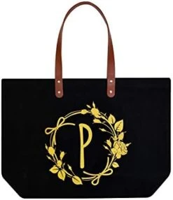 ELEGANTPARK Personalized Birthday Gifts For Women Mom Friend Sister Teacher Appreciation Gifts Monogrammed Gifts Initial Tote Bag Present Bag Black Canvas Tote Bag With Pocket Gold Letter I 24 ELEGANTPARK Personalized Birthday Gifts For Women Mom Friend Sister Teacher Appreciation Gifts Monogrammed Gifts Initial Tote Bag Present Bag Black Canvas Tote Bag With Pocket Gold Letter I -Peugeot Shop 41Gz0Qsn0RL. AC