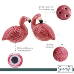 Flamingo Gift Set Salt & Pepper Shakers And Ceramic Flamingo Dish 12 Flamingo Gift Set Salt & Pepper Shakers And Ceramic Flamingo Dish -Peugeot Shop 41H0J1HslpL