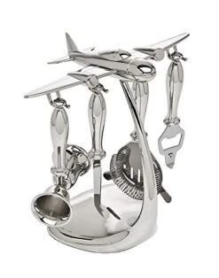 Airplane Bar Tools Set, Stainless Steel Bar Set, 5 Piece Set, Gift Set