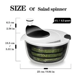 Ourokhome Salad Spinner Lettuce Dryer And Vegetable Chopper, Manual Food Processor And Durable Rotary Veggie Washer With Compact Bowl And Colander 7 Ourokhome Salad Spinner Lettuce Dryer And Vegetable Chopper, Manual Food Processor And Durable Rotary Veggie Washer With Compact Bowl And Colander -Peugeot Shop 41HEGeMlUQL
