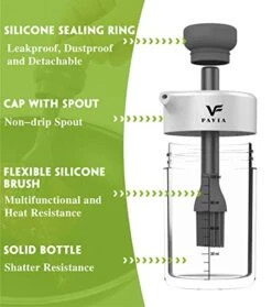 Olive Oil Dispenser Bottle With Silicone Brush For Kitchen, 120ml Plastic Oil And Vinegar Bottle For BBQ Grilling Baking And Cooking (Clear) -Peugeot Shop 41HHMYmwSCL