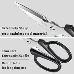 Kitchen Shears, Zhang Xiaoquan Heavy Duty Multipurpose Kitchen Scissors, Come Apart Sharp Serrated Japanese Stainless Steel Meat Cooking Food Scissor, Dishwasher Safe, Black -Peugeot Shop 41HIzDn6RaL