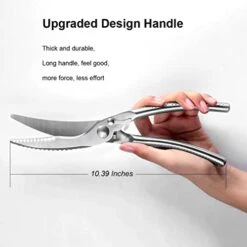 Kitchen Scissors Heavy Duty, Stainless Steel Poultry Shears Multifunctional, Premium Spring Loaded Food Scissors For Cutting Bone, Chicken, Fish, Seafood, Meat, Vegetables And So On. -Peugeot Shop 41HJSnCBJlL
