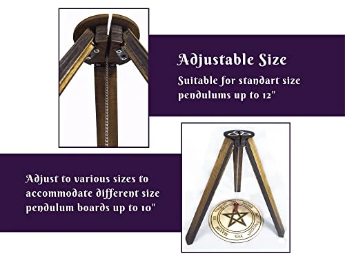 Trinqueta Tripod Wooden Pendulum Stand, Dowsing Pendulum Holder For 10" Pendulum Board, Dowsing Machine, Necklace Ornament Display Stand, Divination Tool, Witchcraft Wiccan Witch Altar Supplies Decor (Tripod) 4 Trinqueta Tripod Wooden Pendulum Stand, Dowsing Pendulum Holder For 10" Pendulum Board, Dowsing Machine, Necklace Ornament Display Stand, Divination Tool, Witchcraft Wiccan Witch Altar Supplies Decor (Tripod) - Image 4